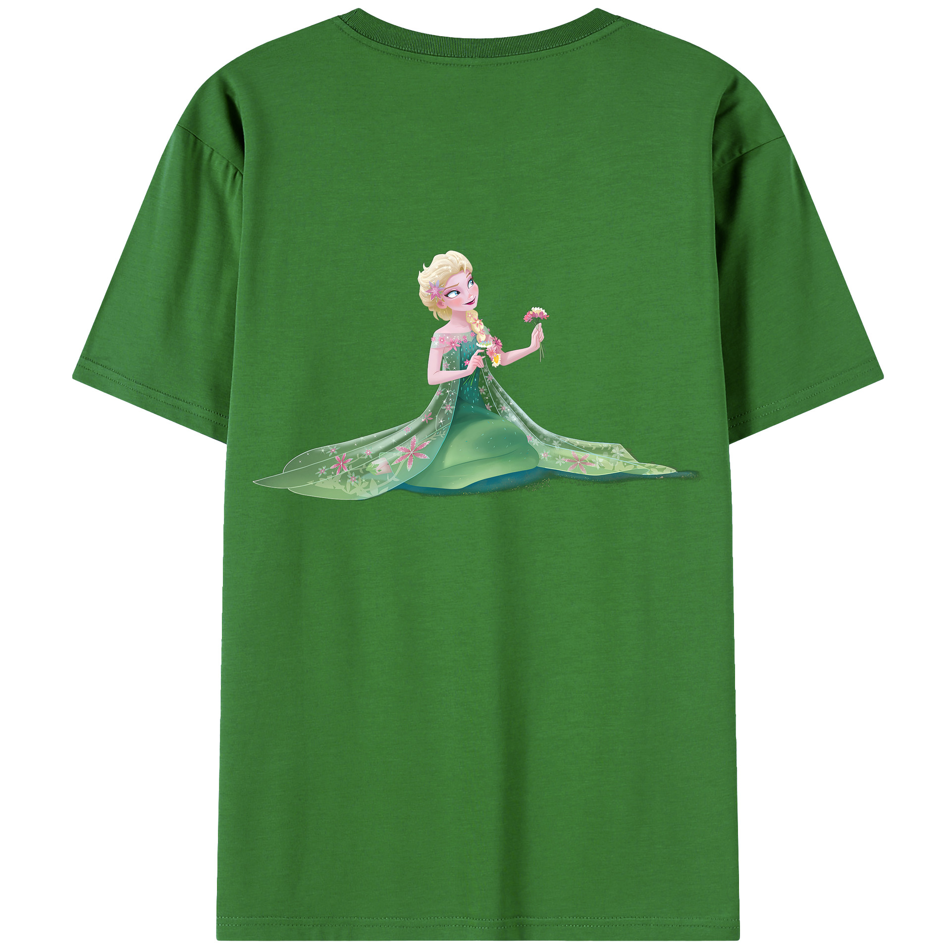 （画像用） アナと雪の女王 アンナ エルサ Frozen Anna Elsa レディース半袖Tシャツ(バックプリント)